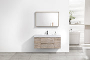 Kube Bath BSL48-NW Bliss 48" Nature Wood Wall Mount Single Sink Bathroom Vanity with Reinforced Acrylic Composite Top - view 3