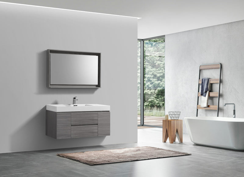Kube Bath BSL48-VAG Bliss 48" Vulcan Ash Grey Wall Mount Single Sink Bathroom Vanity with Reinforced Acrylic Composite Top - view 5