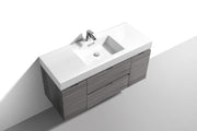 Kube Bath BSL48-VAG Bliss 48" Vulcan Ash Grey Wall Mount Single Sink Bathroom Vanity with Reinforced Acrylic Composite Top - view 3
