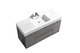 Kube Bath BSL48-VAG Bliss 48" Vulcan Ash Grey Wall Mount Single Sink Bathroom Vanity with Reinforced Acrylic Composite Top