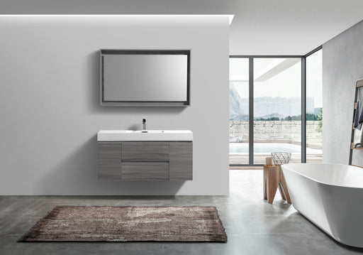 Kube Bath BSL48-VAG Bliss 48" Vulcan Ash Grey Wall Mount Single Sink Bathroom Vanity with Reinforced Acrylic Composite Top - view 2