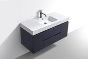 Kube Bath BSL48-BLUE Bliss 48" Blue Wall Mount Single Sink Bathroom Vanity with Reinforced Acrylic Composite Top - view 4