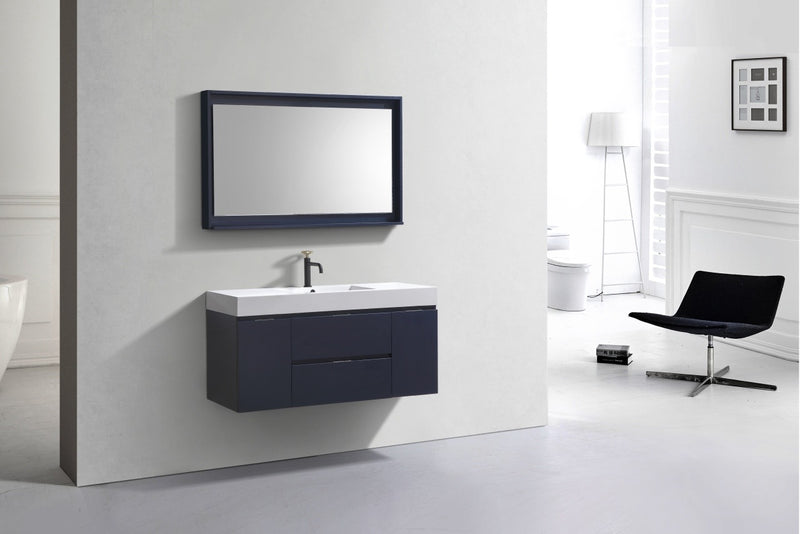 Kube Bath BSL48-BLUE Bliss 48" Blue Wall Mount Single Sink Bathroom Vanity with Reinforced Acrylic Composite Top - view 3