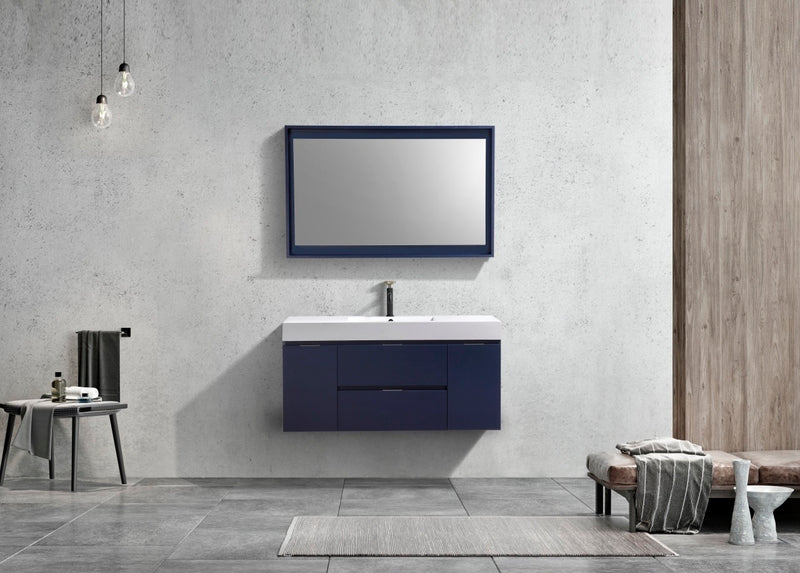 Kube Bath BSL48-BLUE Bliss 48" Blue Wall Mount Single Sink Bathroom Vanity with Reinforced Acrylic Composite Top - view 2