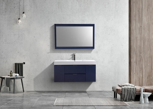 Kube Bath BSL48-BLUE Bliss 48" Blue Wall Mount Single Sink Bathroom Vanity with Reinforced Acrylic Composite Top - view 2