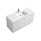 Kube Bath BSL48-GW Bliss 48" High Gloss White Wall Mount Single Sink Bathroom Vanity with Reinforced Acrylic Composite Top