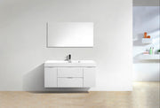Kube Bath BSL48-GW Bliss 48" High Gloss White Wall Mount Single Sink Bathroom Vanity with Reinforced Acrylic Composite Top - view 3