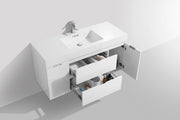 Kube Bath BSL48-GW Bliss 48" High Gloss White Wall Mount Single Sink Bathroom Vanity with Reinforced Acrylic Composite Top - view 5