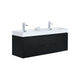 Kube Bath BSL60D-BK Bliss 60" Black Wall Mount Double Sink Bathroom Vanity with Reinforced Acrylic Composite Top