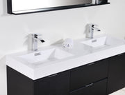 Kube Bath BSL60D-BK Bliss 60" Black Wall Mount Double Sink Bathroom Vanity with Reinforced Acrylic Composite Top - view 4