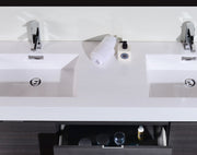 Kube Bath BSL60D-GO Bliss 60" Gray Oak Wall Mount Double Sink Bathroom Vanity with Reinforced Acrylic Composite Top - view 4