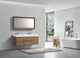 Kube Bath BSL60D-HO Bliss 60" Honey Oak Wall Mount Double Sink Bathroom Vanity with Reinforced Acrylic Composite Top