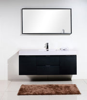 Kube Bath BSL60S-BK Bliss 60" Black Wall Mount Single Sink Bathroom Vanity with Reinforced Acrylic Composite Top - view 2