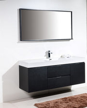 Kube Bath BSL60S-BK Bliss 60" Black Wall Mount Single Sink Bathroom Vanity with Reinforced Acrylic Composite Top - view 7