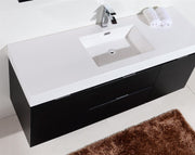 Kube Bath BSL60S-BK Bliss 60" Black Wall Mount Single Sink Bathroom Vanity with Reinforced Acrylic Composite Top - view 6