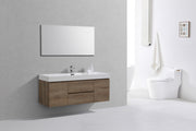 Kube Bath BSL60S-BTN Bliss 60" Butternut Wall Mount Single Sink Bathroom Vanity with Reinforced Acrylic Composite Top - view 2