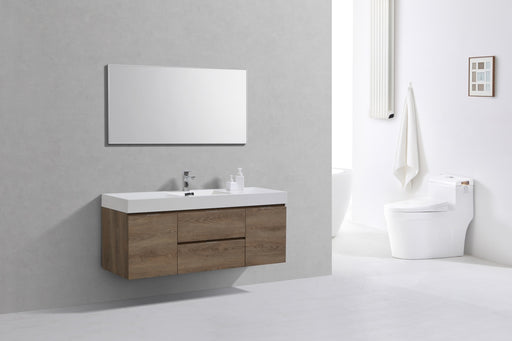 Kube Bath BSL60S-BTN Bliss 60" Butternut Wall Mount Single Sink Bathroom Vanity with Reinforced Acrylic Composite Top - view 2