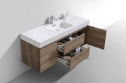 Kube Bath BSL60S-BTN Bliss 60" Butternut Wall Mount Single Sink Bathroom Vanity with Reinforced Acrylic Composite Top - view 4