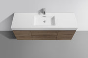 Kube Bath BSL60S-BTN Bliss 60" Butternut Wall Mount Single Sink Bathroom Vanity with Reinforced Acrylic Composite Top - view 5