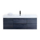 Kube Bath BSL60S-GO Bliss 60" Gray Oak Wall Mount Single Sink Bathroom Vanity with Reinforced Acrylic Composite Top