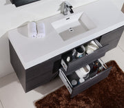 Kube Bath BSL60S-GO Bliss 60" Gray Oak Wall Mount Single Sink Bathroom Vanity with Reinforced Acrylic Composite Top - view 5