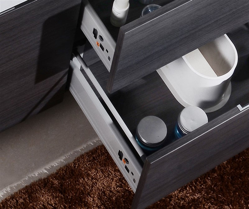Kube Bath BSL60S-GO Bliss 60" Gray Oak Wall Mount Single Sink Bathroom Vanity with Reinforced Acrylic Composite Top - view 4