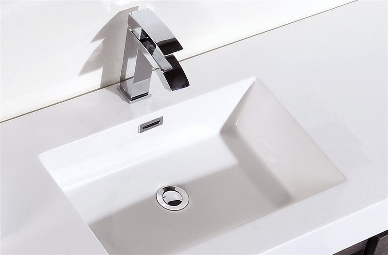 Kube Bath BSL60S-GO Bliss 60" Gray Oak Wall Mount Single Sink Bathroom Vanity with Reinforced Acrylic Composite Top - view 3