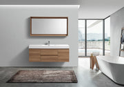 Kube Bath BSL60S-HO Bliss 60" Honey Oak Wall Mount Single Sink Bathroom Vanity with Reinforced Acrylic Composite Top - view 2