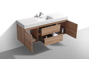 Kube Bath BSL60S-HO Bliss 60" Honey Oak Wall Mount Single Sink Bathroom Vanity with Reinforced Acrylic Composite Top - view 4