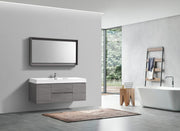 Kube Bath BSL60S-VAG Bliss 60" Vulcan Ash Grey Wall Mount Single Sink Bathroom Vanity with Reinforced Acrylic Composite Top - view 3