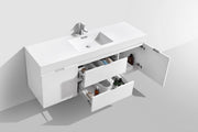 Kube Bath BSL60S-GW Bliss 60" High Gloss White Wall Mount Single Sink Bathroom Vanity with Reinforced Acrylic Composite Top - view 5