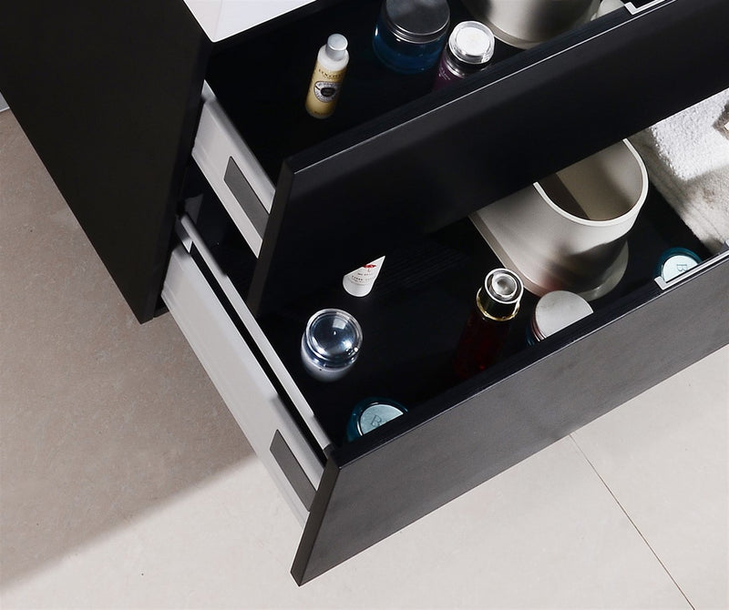 Kube Bath BSL72D-BK Bliss 72" Black Wall Mount Double Sink Bathroom Vanity with Reinforced Acrylic Composite Top - view 5