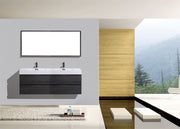 Kube Bath BSL72D-GO Bliss 72" Gray Oak Wall Mount Double Sink Bathroom Vanity with Reinforced Acrylic Composite Top - view 2