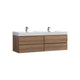 Kube Bath BSL72D-HO Bliss 72" Honey Oak Wall Mount Double Sink Bathroom Vanity with Reinforced Acrylic Composite Top