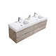 Kube Bath BSL72D-NW Bliss 72" Nature Wood Wall Mount Double Sink Bathroom Vanity with Reinforced Acrylic Composite Top