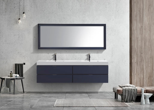 Kube Bath BSL72D-BLUE Bliss 72" Blue Wall Mount Double Sink Bathroom Vanity with Reinforced Acrylic Composite Top - view 2