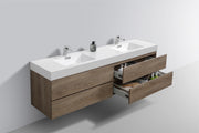 Kube Bath BSL80D-BTN Bliss 80" Butternut Wall Mount Double Sink Bathroom Vanity with Reinforced Acrylic Composite Top - view 4