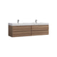 Kube Bath BSL80D-HO Bliss 80" Honey Oak Wall Mount Double Sink Bathroom Vanity with Reinforced Acrylic Composite Top
