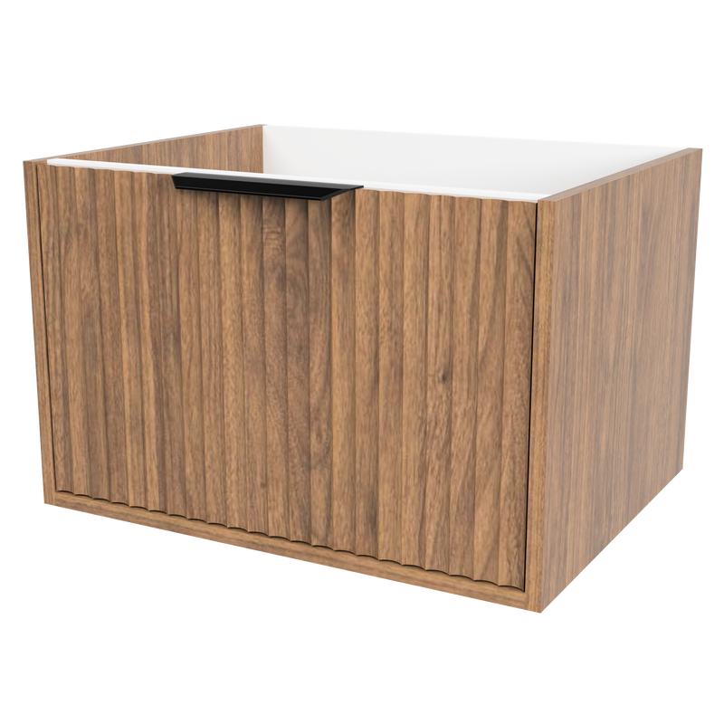Timberline Byron 24" Florentine Walnut Wall Mount Vanity Cabinet Only with Black Hardware
