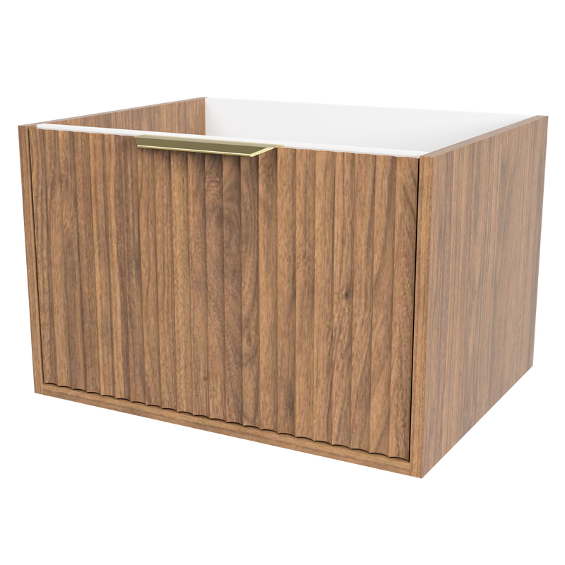 Timberline Byron 24" Florentine Walnut Wall Mount Vanity Cabinet Only with Gold Hardware