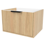 Timberline Byron 24" Prime Oak Wall Mount Vanity Cabinet Only with Black Hardware