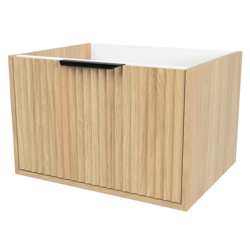 Timberline Byron 24" Prime Oak Wall Mount Vanity Cabinet Only with Black Hardware