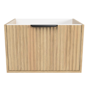 Timberline Byron 24" Prime Oak Wall Mount Vanity Cabinet Only with Black Hardware - view 2