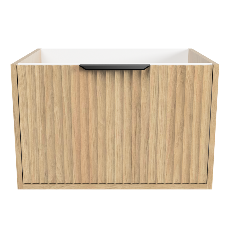 Timberline Byron 24" Prime Oak Wall Mount Vanity Cabinet Only with Black Hardware - view 2
