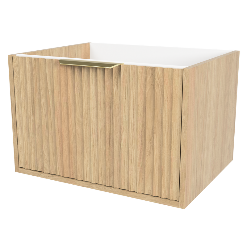 Timberline Byron 24" Prime Oak Wall Mount Vanity Cabinet Only with Gold Hardware