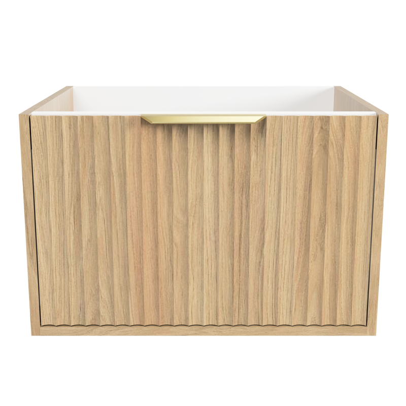 Timberline Byron 24" Prime Oak Wall Mount Vanity Cabinet Only with Gold Hardware - view 2