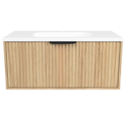 Timberline Byron 36" Prime Oak Wall Mount Vanity with Black Hardware - view 2