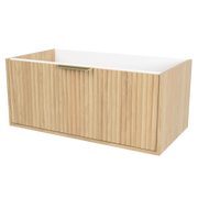 Timberline Byron 36" Prime Oak Wall Mount Vanity Cabinet Only with Gold Hardware