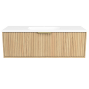 Timberline Byron 48" Prime Oak Wall Mount Vanity with Gold Hardware - view 2