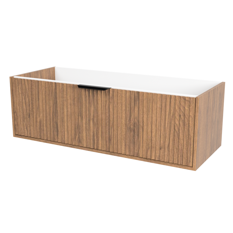 Timberline Byron 48" Florentine Walnut Wall Mount Vanity Cabinet Only with Black Hardware